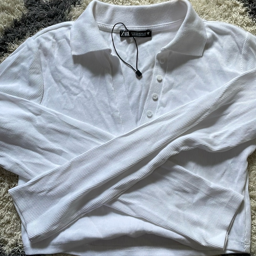 White Zara crop size medium
